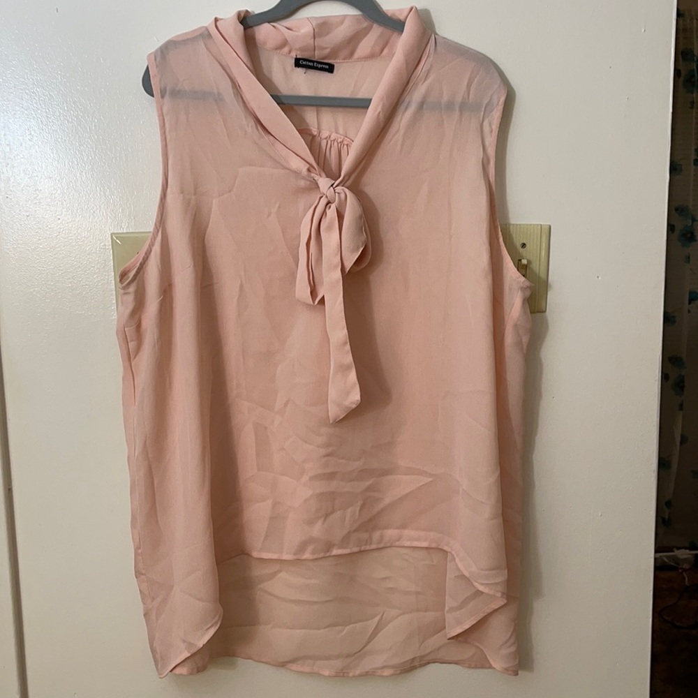 shear blush tank top blouse